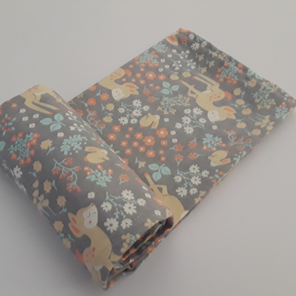 Flannel receiving blanket, baby girl blanket, deer